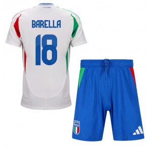 Italien Nicolo Barella #18 Udebanesæt Børn EM 2024 Kort ærmer (+ korte bukser)